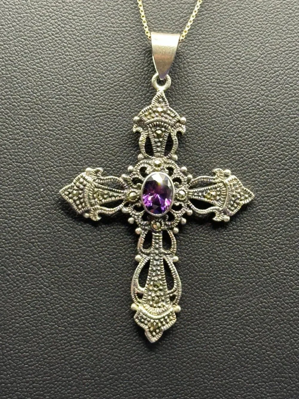 Charles Winston 925 Art Deco Revival Cross Pendant